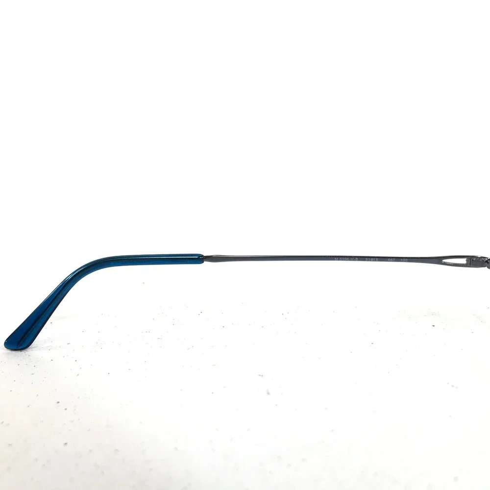 Moschino M 3196-V-B Eyeglasses Frames Blue Gray Round Oval Half Rim Rhinestones